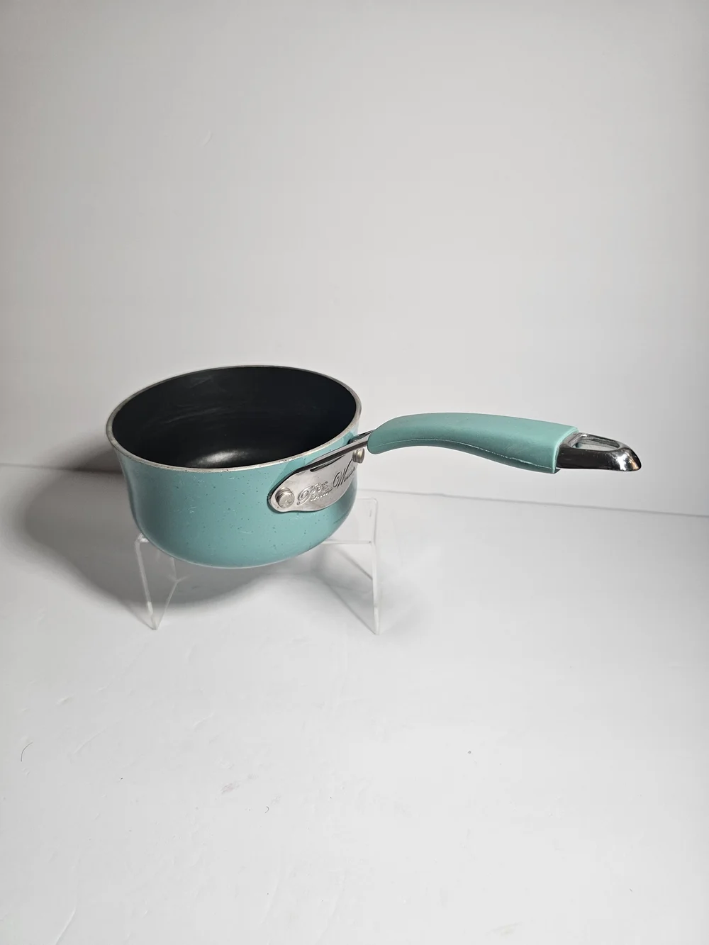 The Pioneer Woman Teal Saucepan Speckled Enamel Aluminum Non Stick No Lid